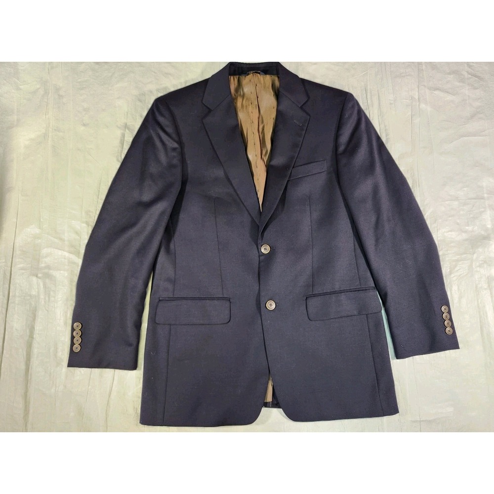 JOSEPH & FEISS GOLD BLAZER 37R DARK NAVY BLUE SPORT COAT SUIT JACKET Mens